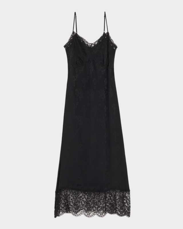 Floral Lace-Trim Slip Dress